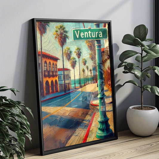 California Ventura Wall Art Print - Travel Poster, Housewarming Gift, USA & American Art, Coastal California Decor, Vacation Travel Print