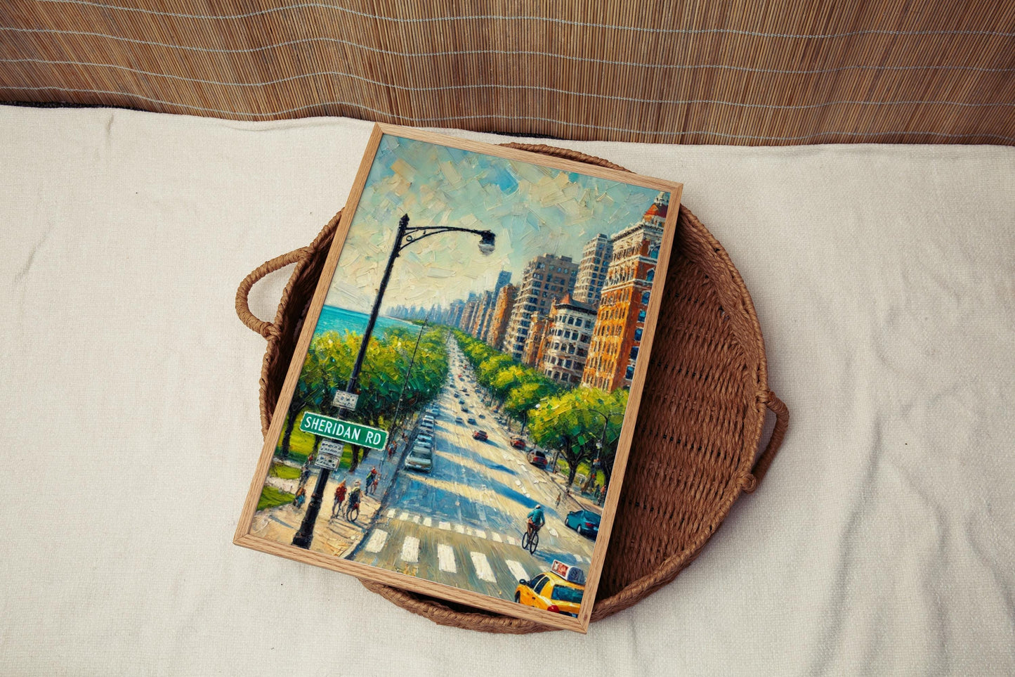 Sheridan Road Wall Art Chicago Print Illinois Art Travel Poster Personalized Gift Home Decor Street Sign Art for Travelers