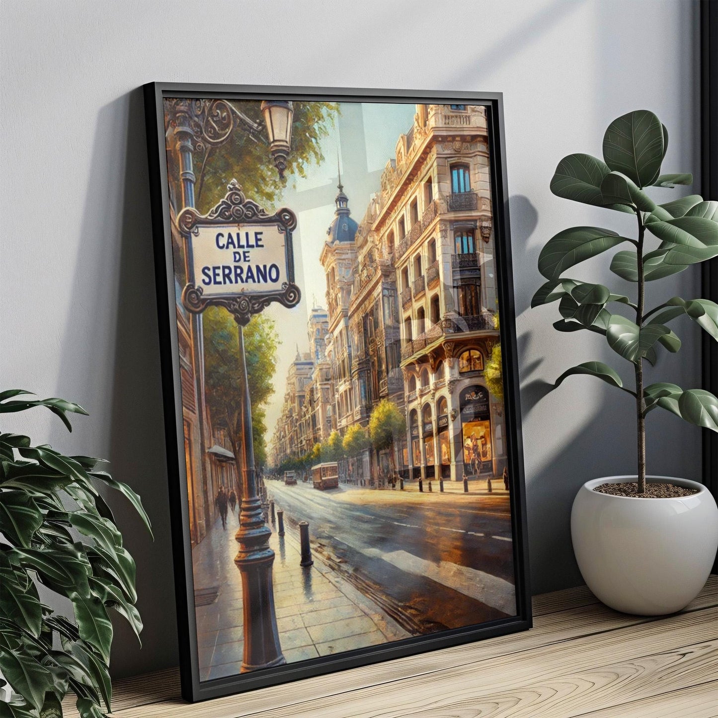 Madrid Street Sign Print: Calle de Serrano, Spain Travel Poster
