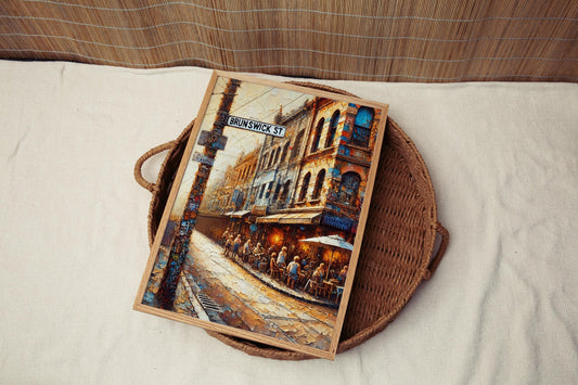 Melbourne Brunswick St Wall Art Print – Australian Travel Poster, Melbourne Street Decor, Housewarming Gift, Unique City Landscape Artwork