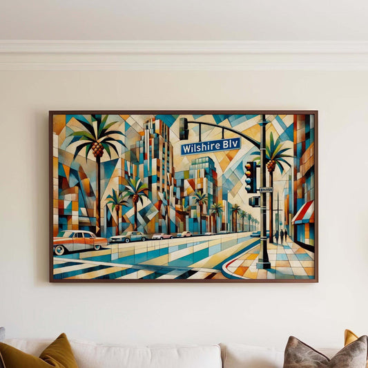 Wilshire Blvd Print - Los Angeles Wall Art, California Travel Poster, Cali Gift, Wilshire Boulevard Decor, Housewarming & Home Office Art