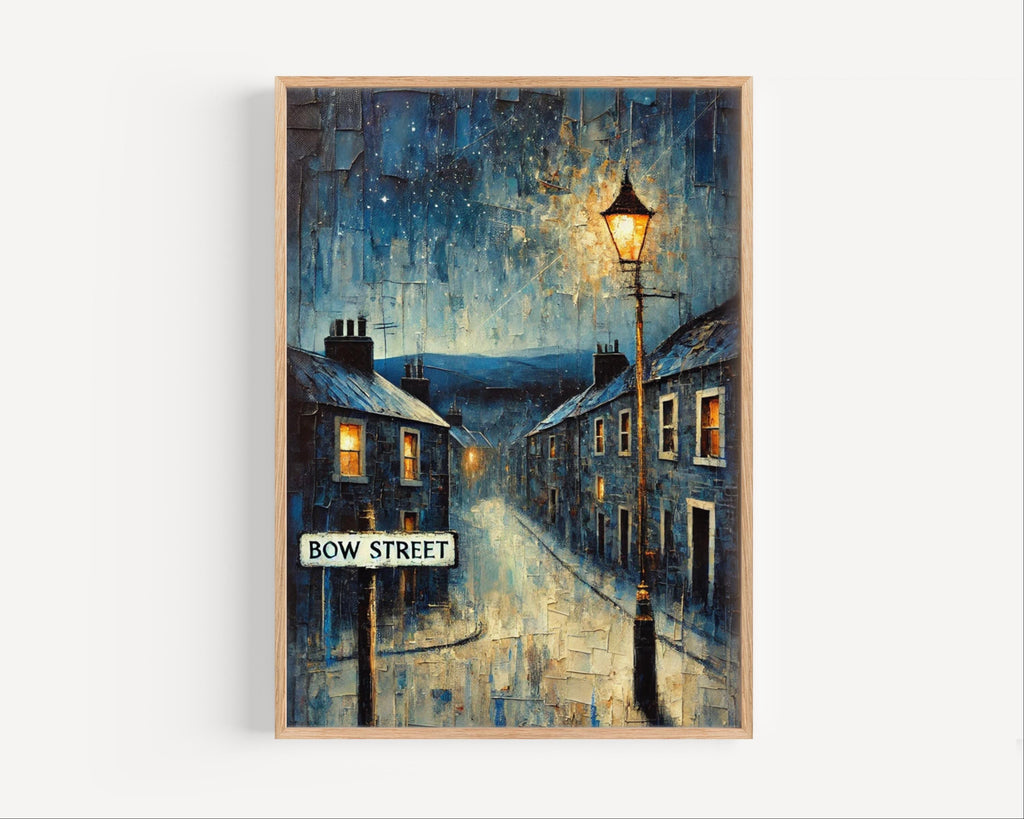 Bow Street Oil Painting Art Print: Scotland Street Sign Travel Poster