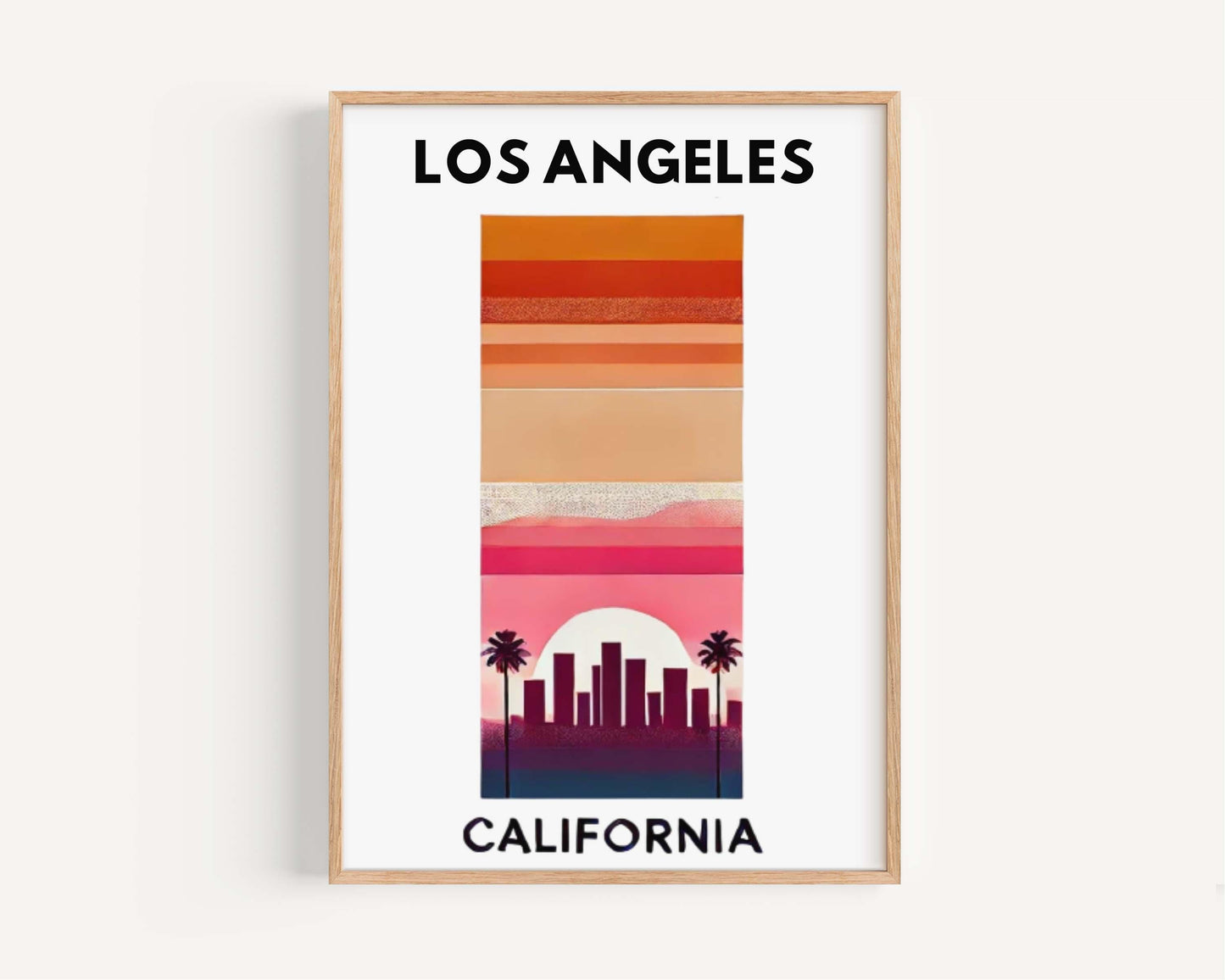 Los Angeles Print, California Wall Art, Travel Home Decor, Housewarming & College Gift, Modern LA Cityscape Poster