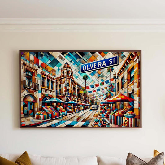 Los Angeles Art Olvera Street Wall Art Print, California Travel Poster, Los Angeles Gift, Housewarming Decor, Olvera St Travel Print