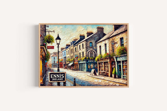 Ennis Art Wall Print - Ireland City Travel Poster, European Artwork, Housewarming Gift, Ennis Wall Decor, Irish Travel Print, Ireland Gift