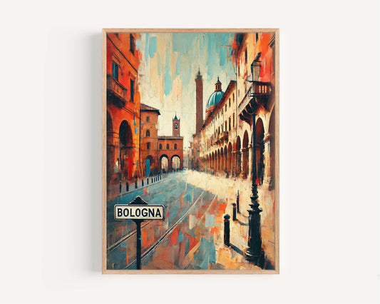 Bologna Art Print - Italian Wall Art Travel Poster, European Artwork, Italy Gift, Housewarming Decor, Bologna Landmark Illustration