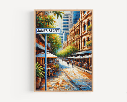 James Street Wall Art Brisbane Print Australia Art Travel Poster City Gift Souvenir Personalized Gift