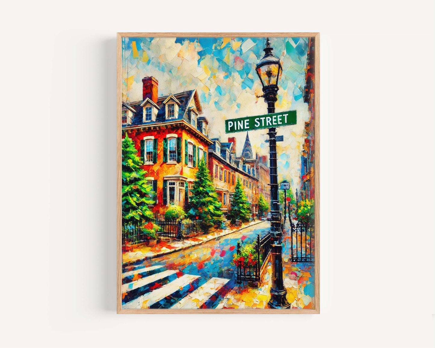 Pine Street Print Philadelphia Wall Art, Philly Travel Poster, Pennsylvania Gift, Housewarming Decor, City Skyline Map, Modern Home Accent