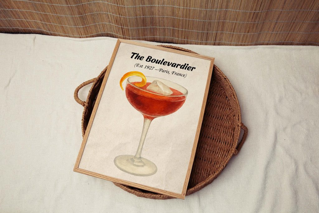 Boulevardier Cocktail Print Vintage