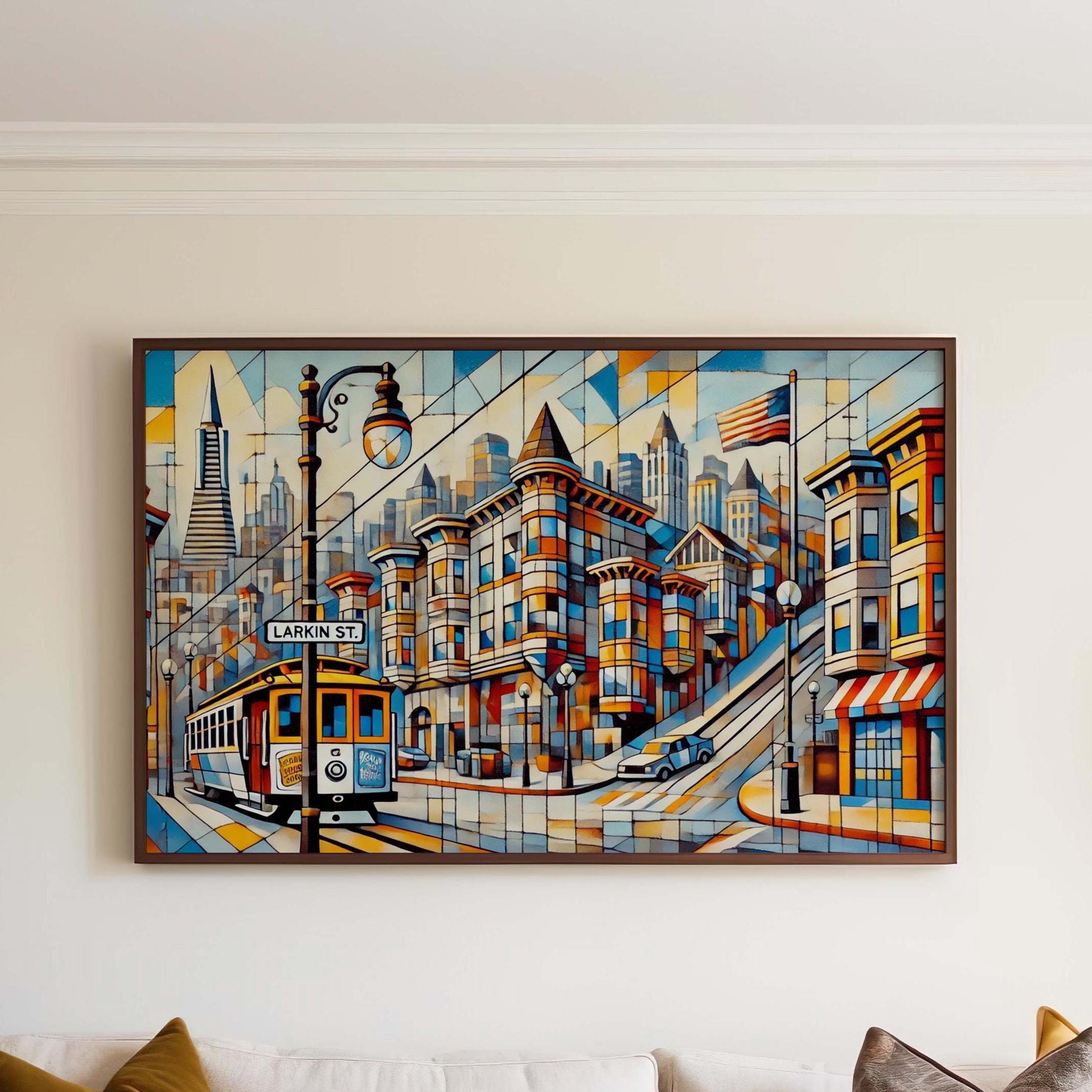 Larkin St Print San Francisco Wall Art, California Travel Poster, Housewarming Gift, Modern Cityscape Decor, California Art Gift