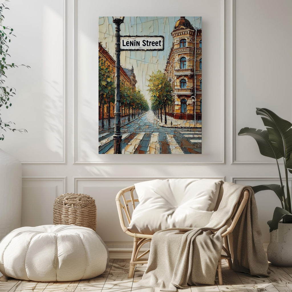Lenin Street Vintage Print - Tiraspol, Moldova