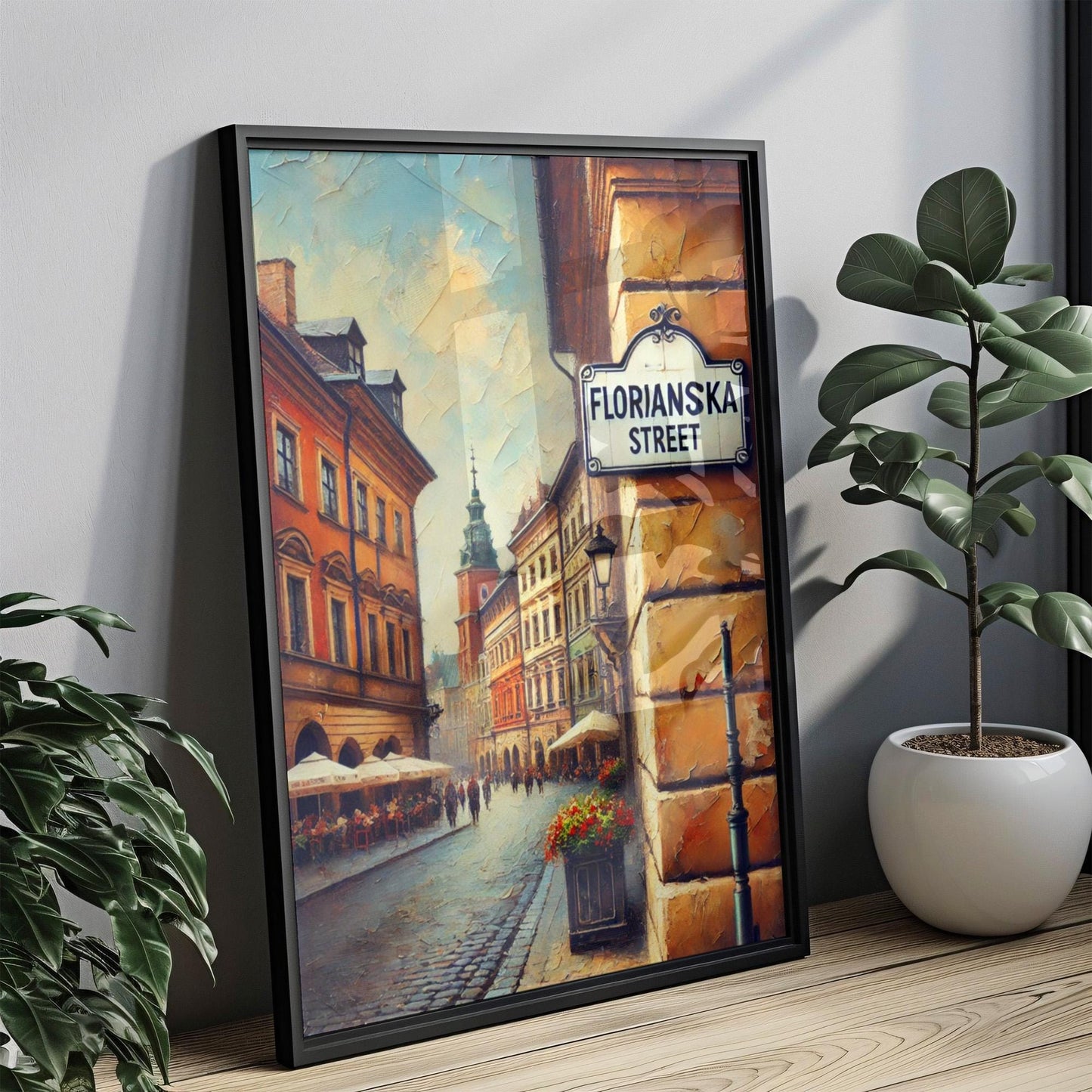 Florianska Street Wall Art, Krakow Print, Poland Travel Poster, Cityscape Decor, Historic Street Sign, Poland Gift, Personalized Home Art