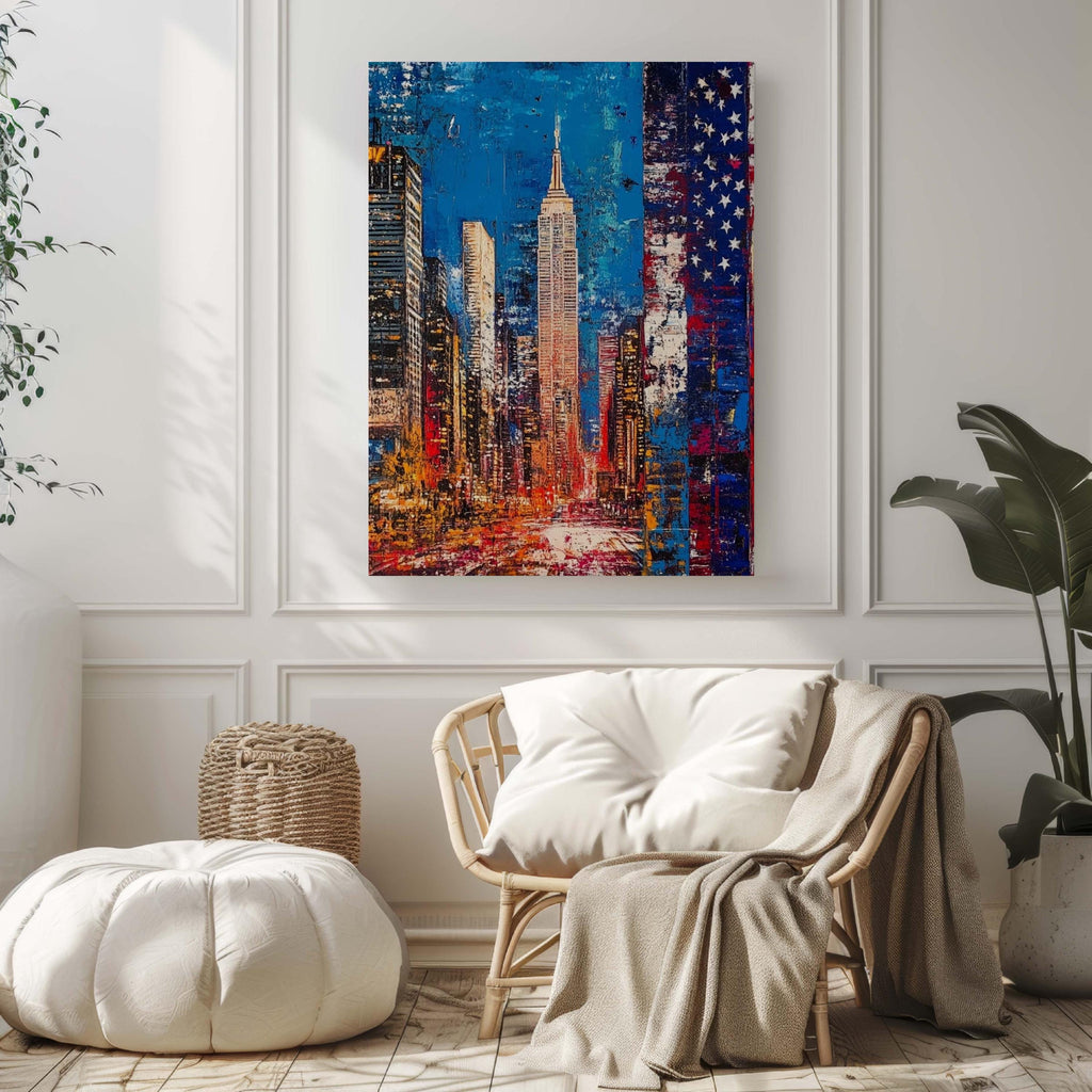 City Skyline Poster Patriotic - USA