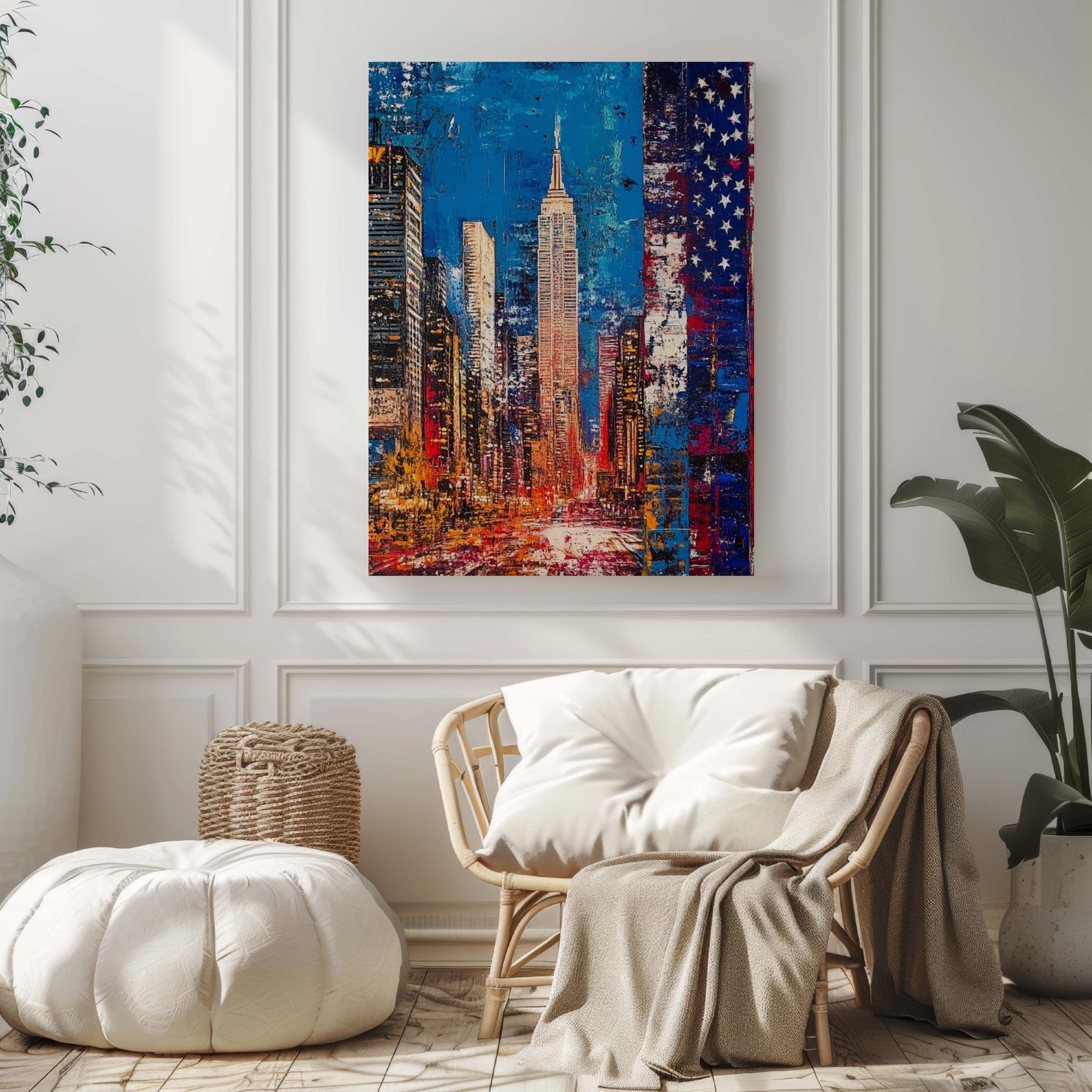 City Skyline Poster Patriotic - USA