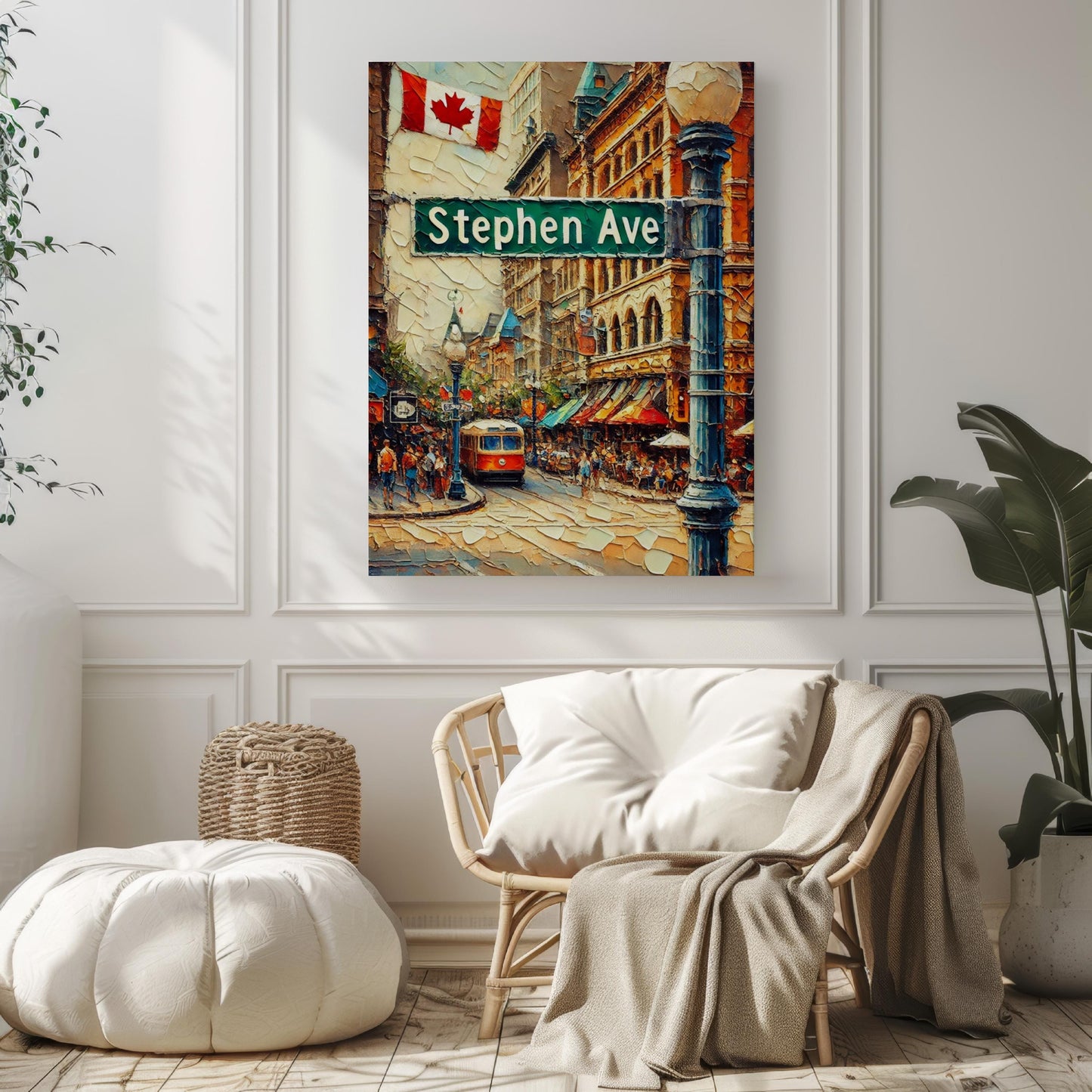 Alberta Stephen Ave Wall Art Print - Canada Travel Poster, Housewarming Gift, Calgary Artwork, Stephen Avenue Print