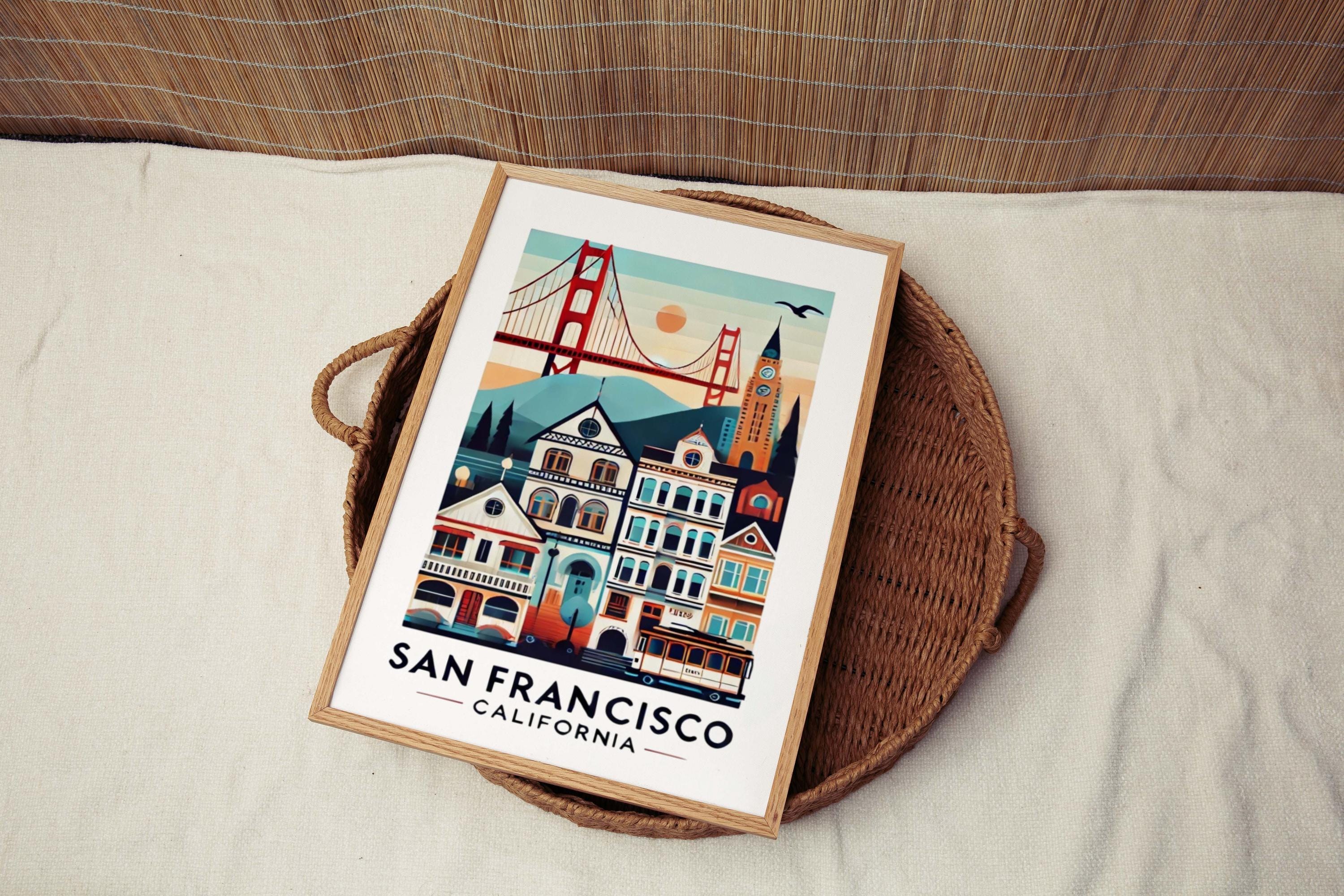 San Francisco Print Wall Art - California Travel Decor, Housewarming & College Gift, Modern Cityscape Home Decoration