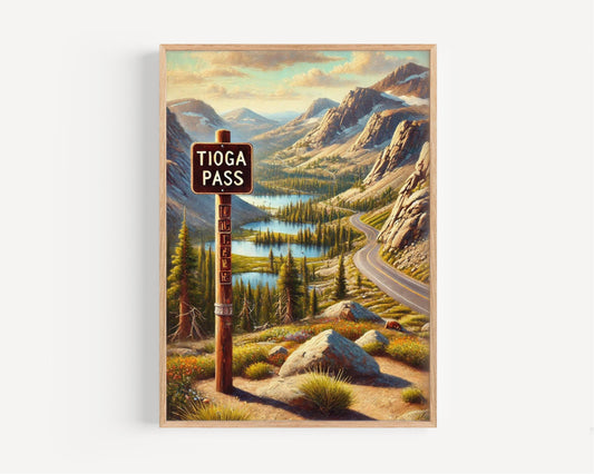 Tioga Pass Wall Art Print - Yosemite Travel Poster, America Landscape Gift, Housewarming Decor, Nature Photography, Adventure Home Art