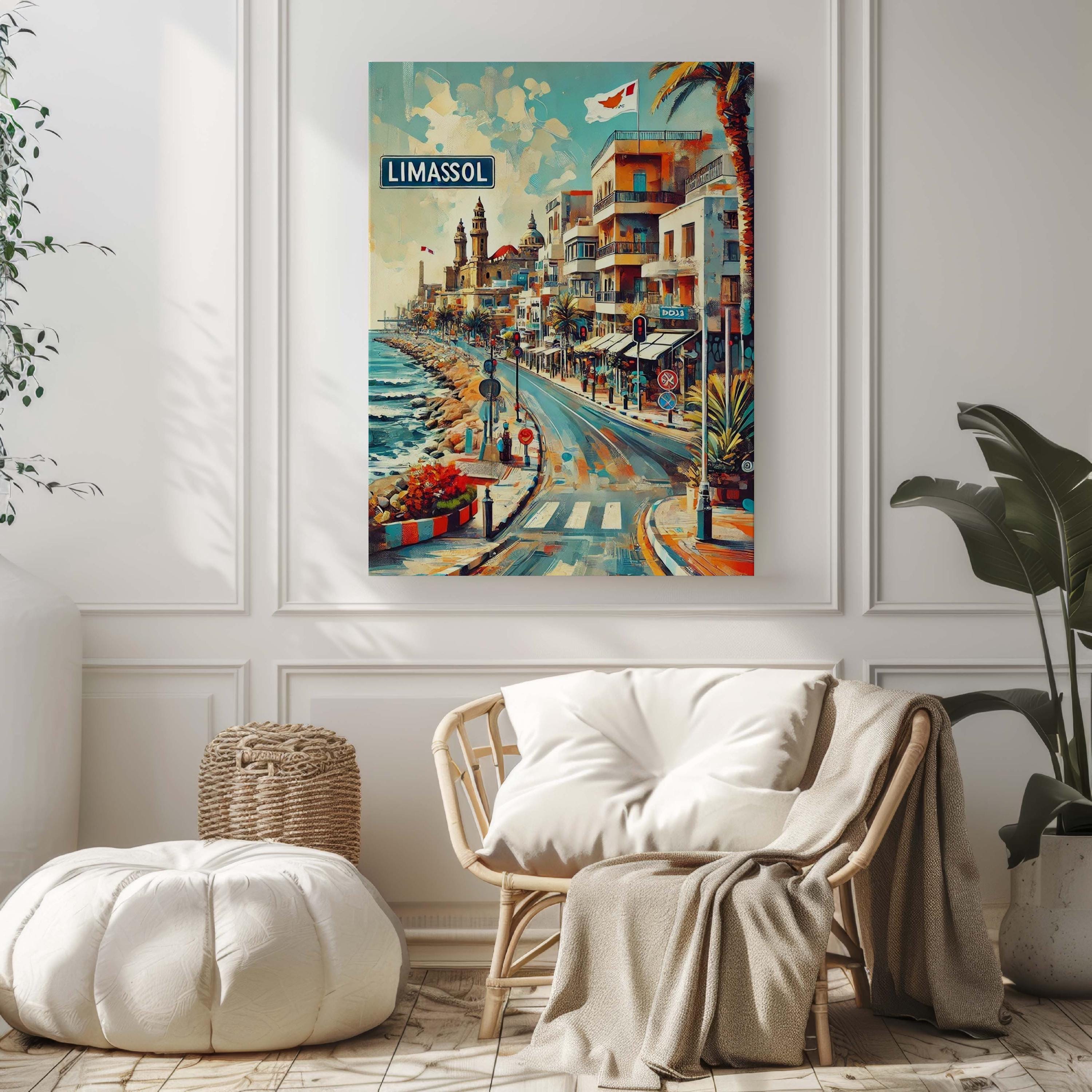 Limassol Art Print – Cyprus City Wall Art, Travel Poster, European Decor, Housewarming Gift, Modern Limassol Travel Print