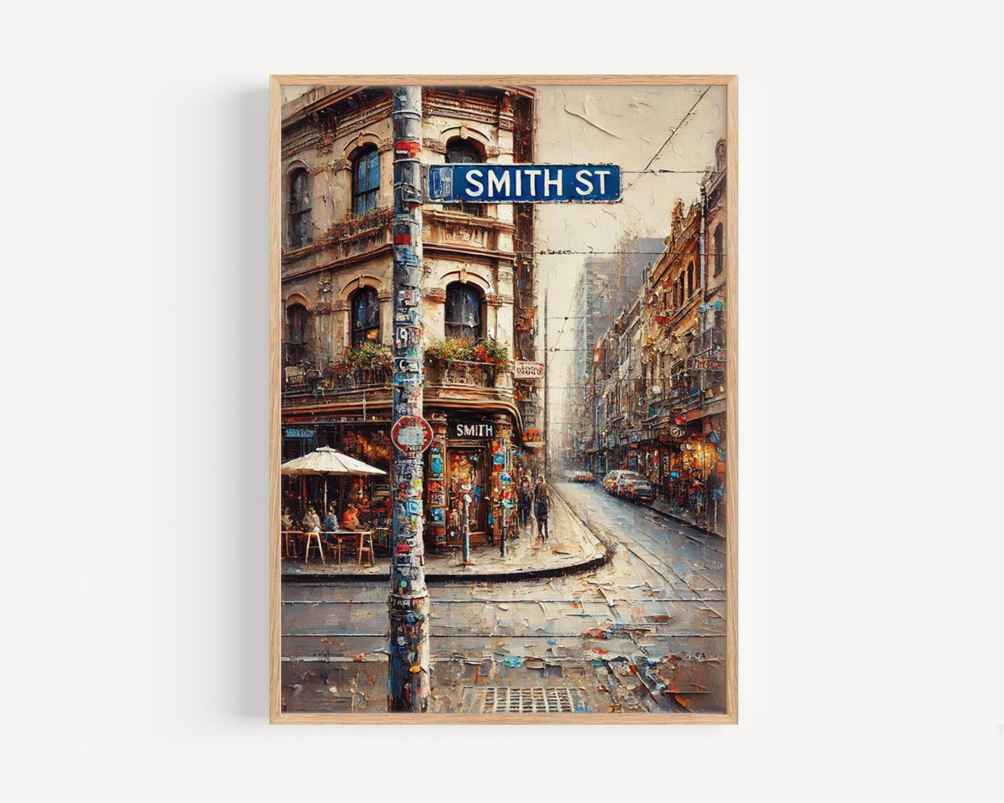 Melbourne Smith St Wall Art Print - Travel Poster, Australian Decor, Housewarming Gift, Stylish Melbourne Cityscape Artwork