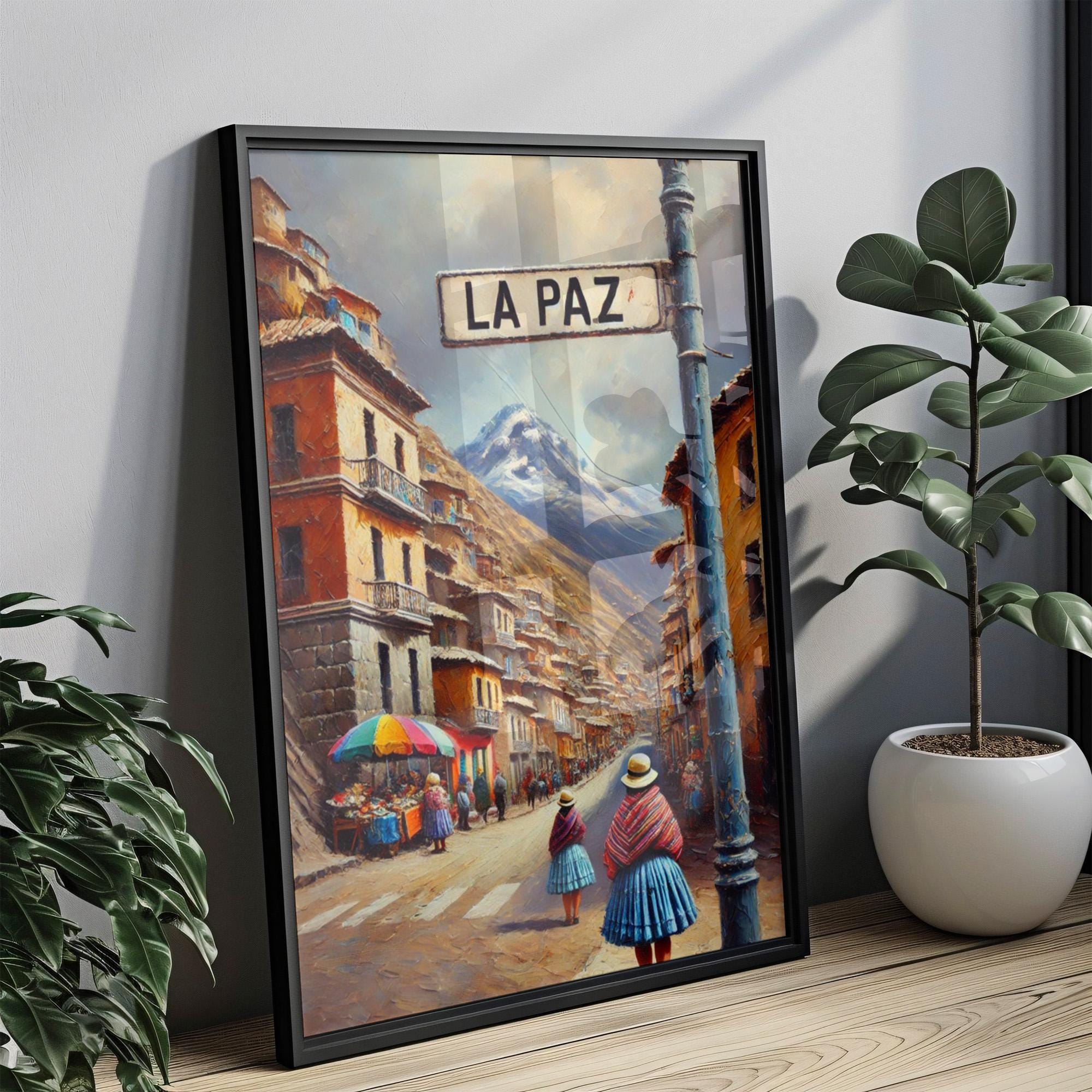 Bolivia La Paz Wall Art Print – South America Travel Poster, Bolivia Decor, Housewarming Gift, Bolivia Travel Print, Bolivia Gift