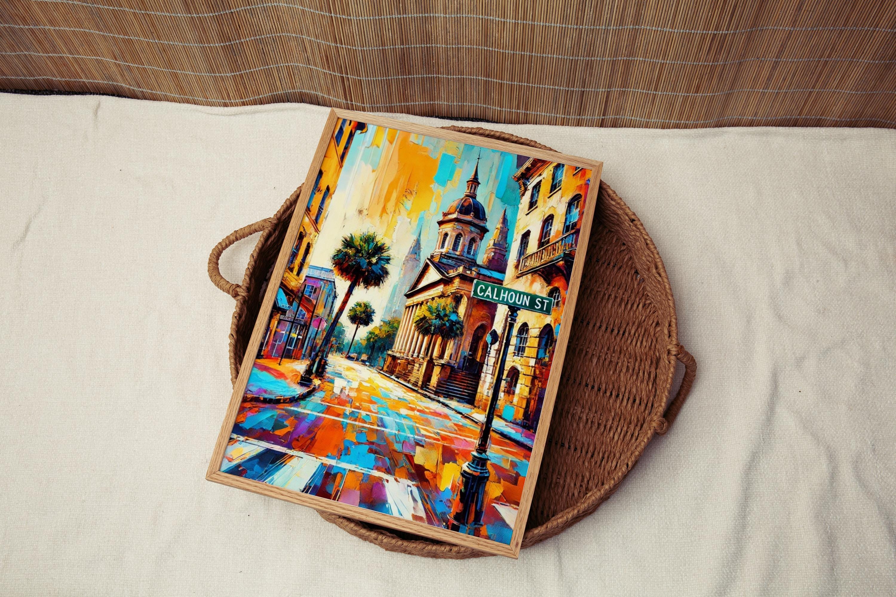 Calhoun Street Art Print - Charleston, South Carolina, USA
