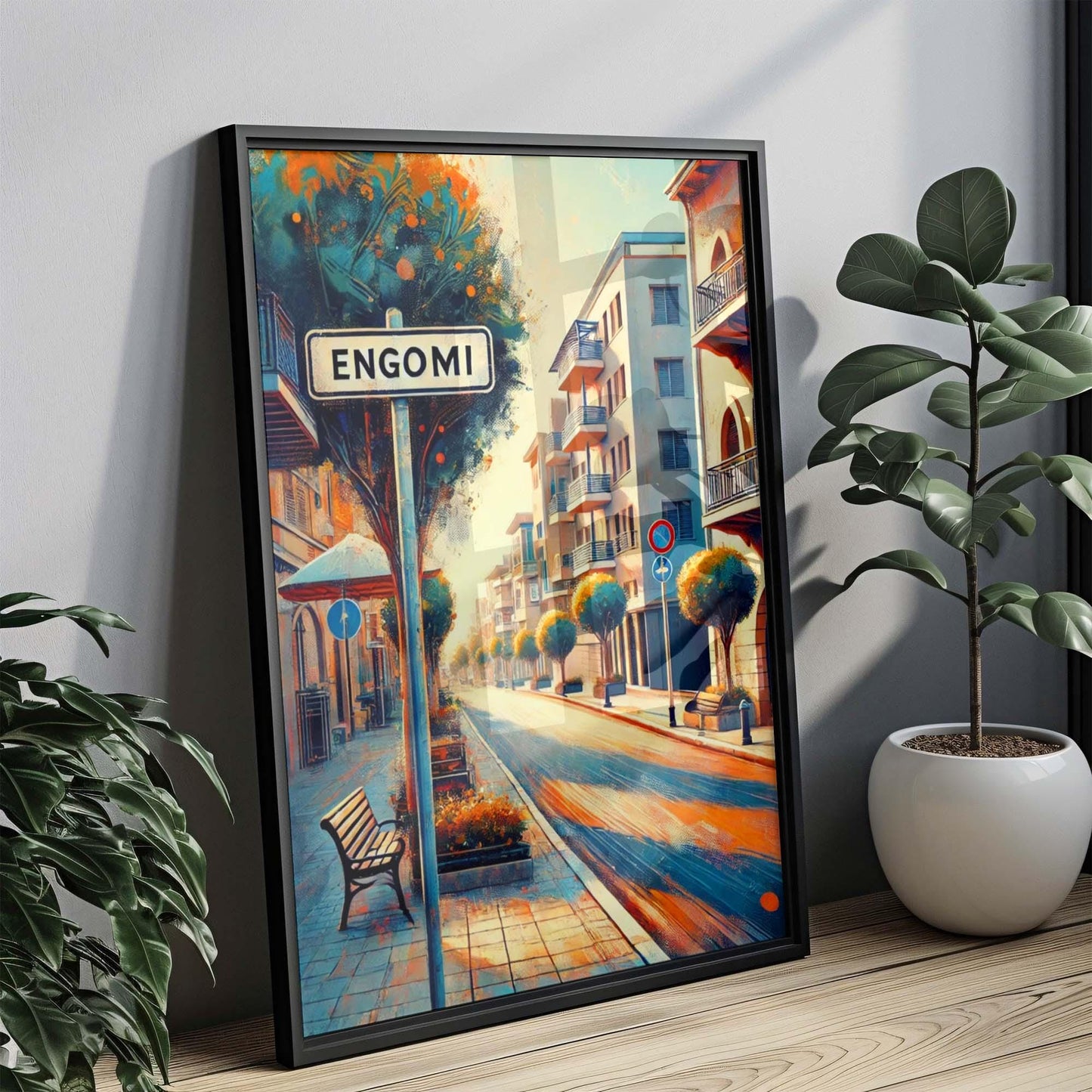 Engomi Art Print - Cyprus City Wall Art, Travel Poster, European Artwork, Engomi Gift, Housewarming Decor