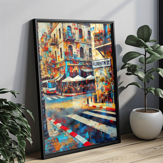 Tel Aviv Florentin Wall Art Print - Tel Aviv Street Poster, Travel Gift & Housewarming Decor, Israel Cityscape Artwork