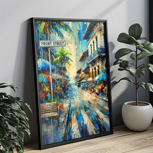 Front Street Panama Wall Art, Colón Street Sign Print, Caribbean Cityscape, Travel Souvenir, Panama Artwork, Vibrant Street Sign Poster