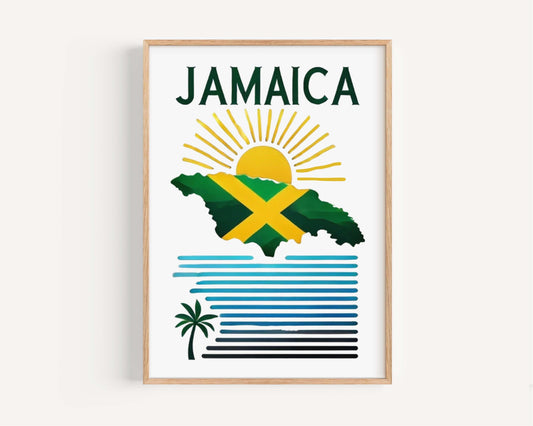 Jamaica Print Tropical Wall Art, Travel Decor, College Dorm & Housewarming Gift, Vibrant Jamaica Home Decor, Island-Inspired Artwork