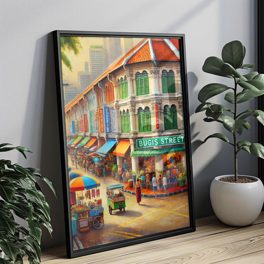 Bugis Street Singapore Art Print: Asian Travel Poster, Personalized Gift