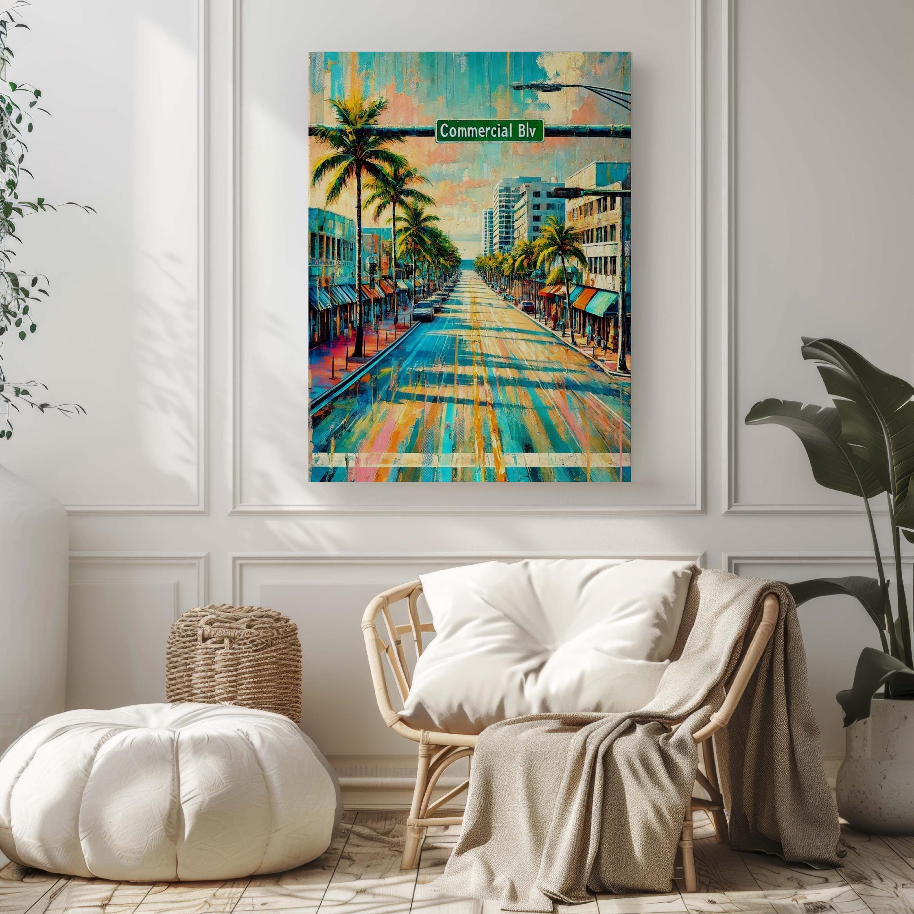 Commercial Blvd Wall Art - Fort Lauderdale, Florida, USA