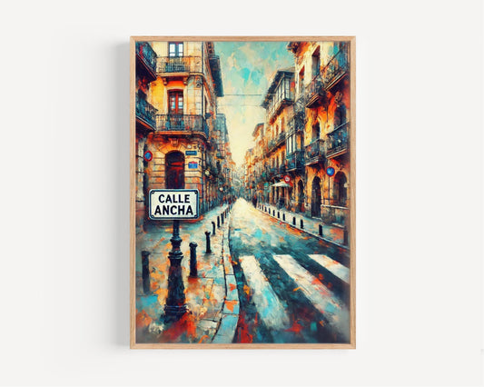 Wall Art Calle Ancha Print - Leon Spain Travel Poster, Spain Gift, Housewarming Decor, Spanish Wall Art, Travel Print