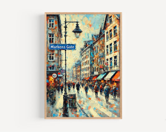 Markens Gate Wall Art, Kristiansand Print, Norway Art, “City” Gift, Travel Souvenir, Travel Poster,  “State” Art, PERSONALIZED GIFT