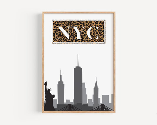 New York Wall Art NYC Skyline Print Dorm Room Decor College Gift Travel Home Decor Housewarming