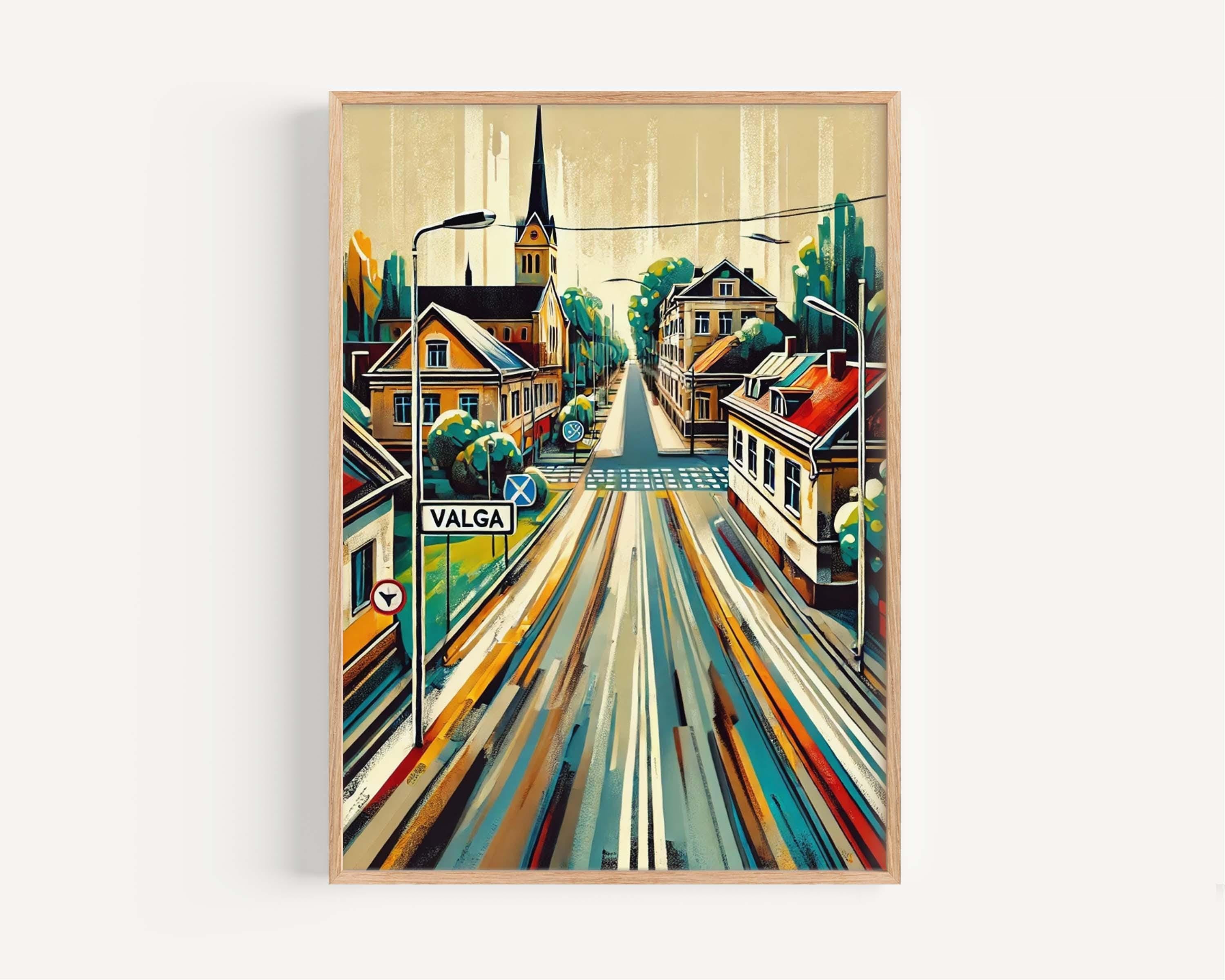 Valga Scandinavian Art Print - Valga, Estonia