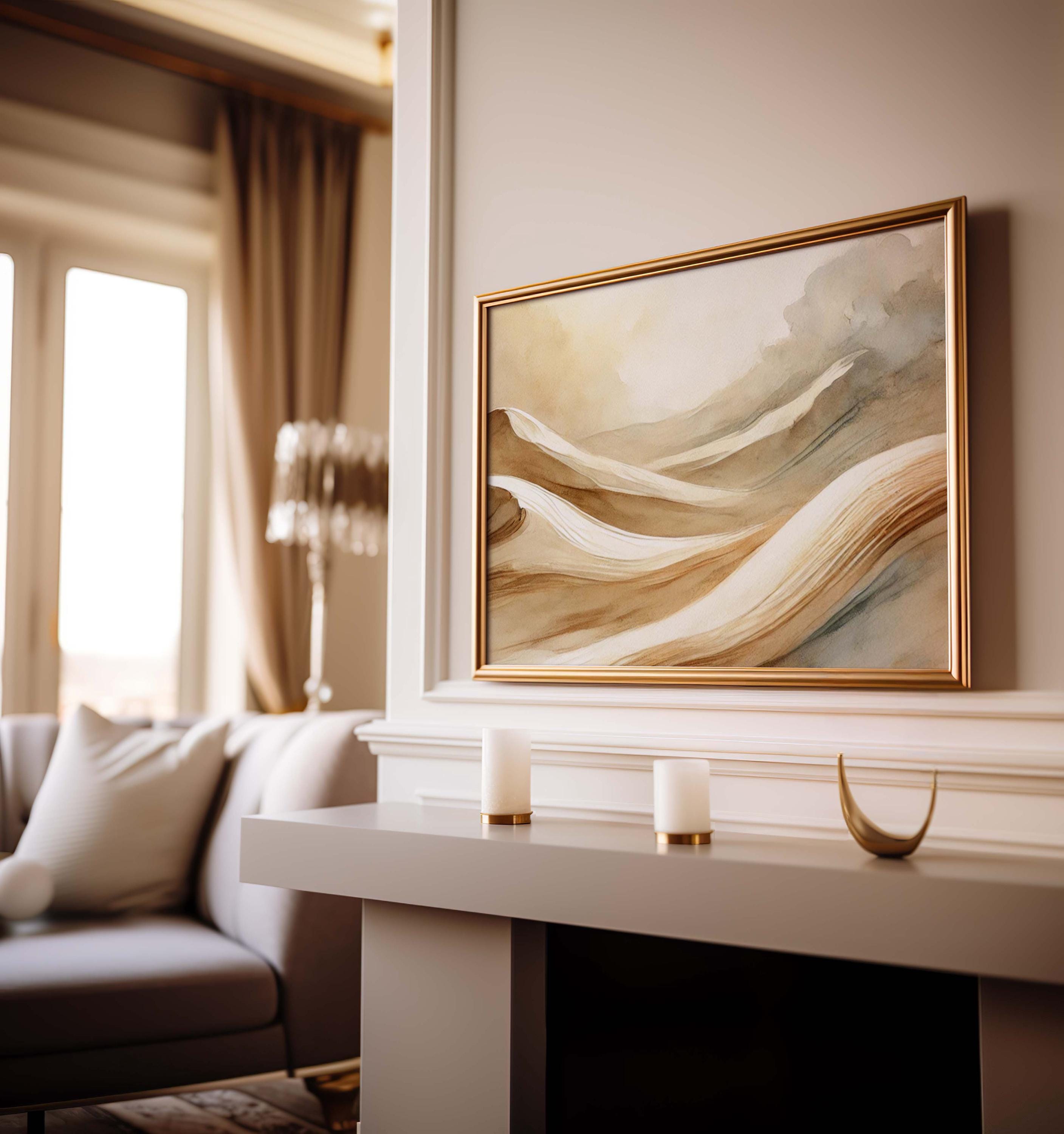 Desert Sand Dunes Minimalist Wall Art