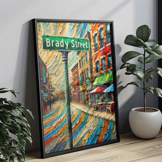 Brady Street Wall Art, Wisconsin Print, American Art, “City” Gift, Travel Souvenir, Travel Poster, “State” Art, PERSONALIZED GIFT