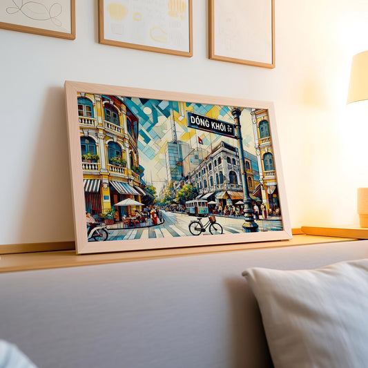 Dong Khoi St Wall Art - Ho Chi Minh City Travel Print, Vietnam Poster, Housewarming Gift, Vintage Style Street Decor