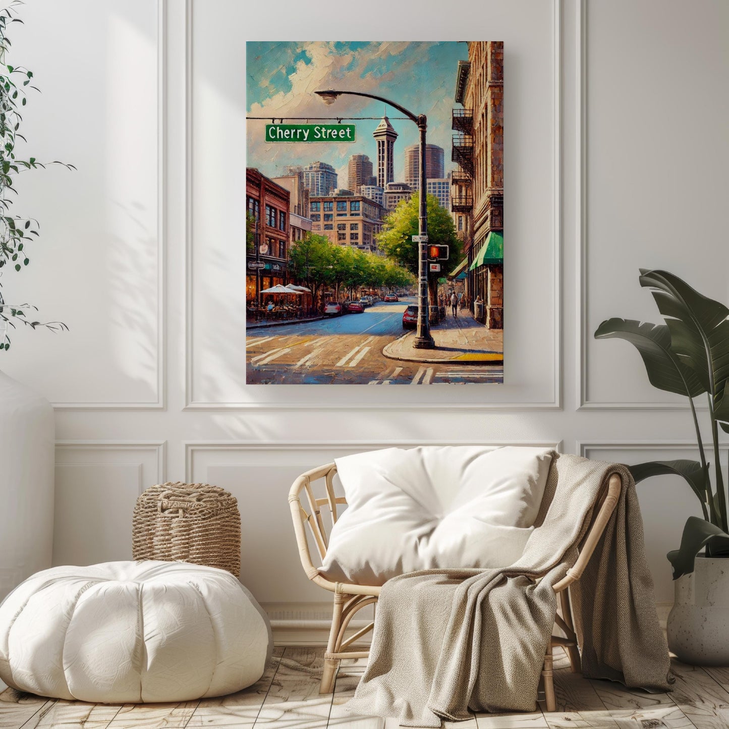 Cherry Street Wall Art, Seattle Print, Washington Cityscape, Travel Poster, Urban Decor, Housewarming Gift, Personalized Street Sign