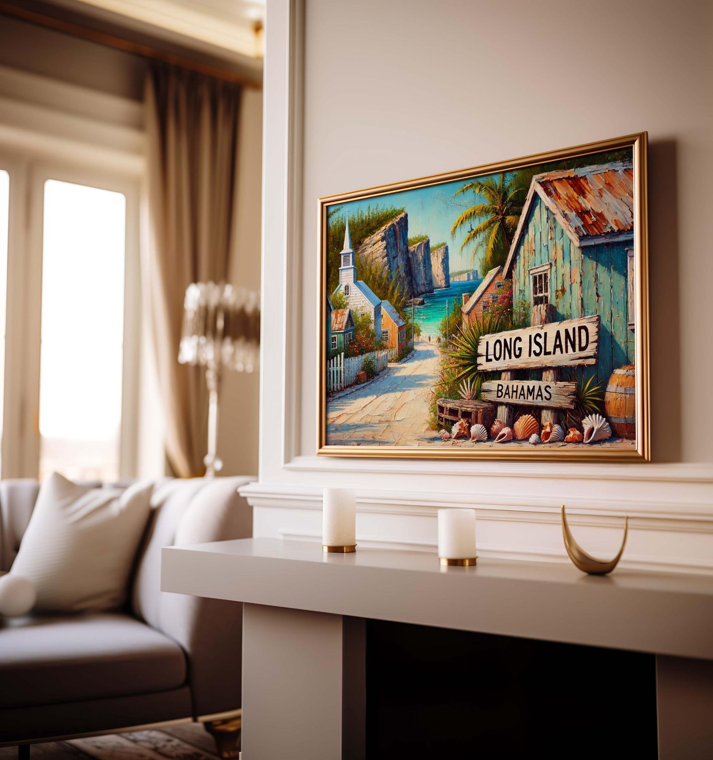 Long Island Bahamas Print: Tropical Beach, Coastal Wall Art