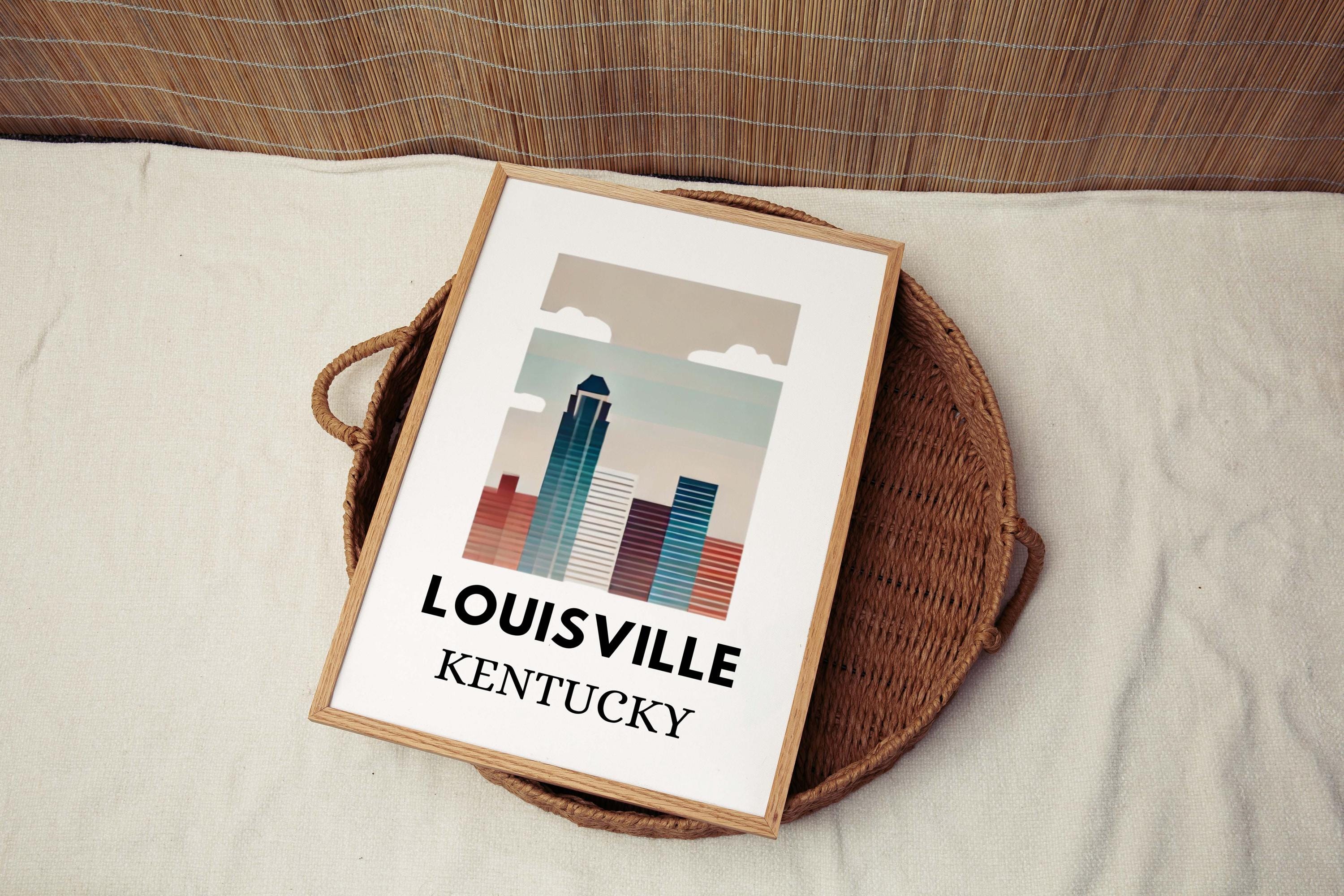 Louisville Print Kentucky Wall Art Travel Poster Home Decor Housewarming Gift College Room KY Map Artwork