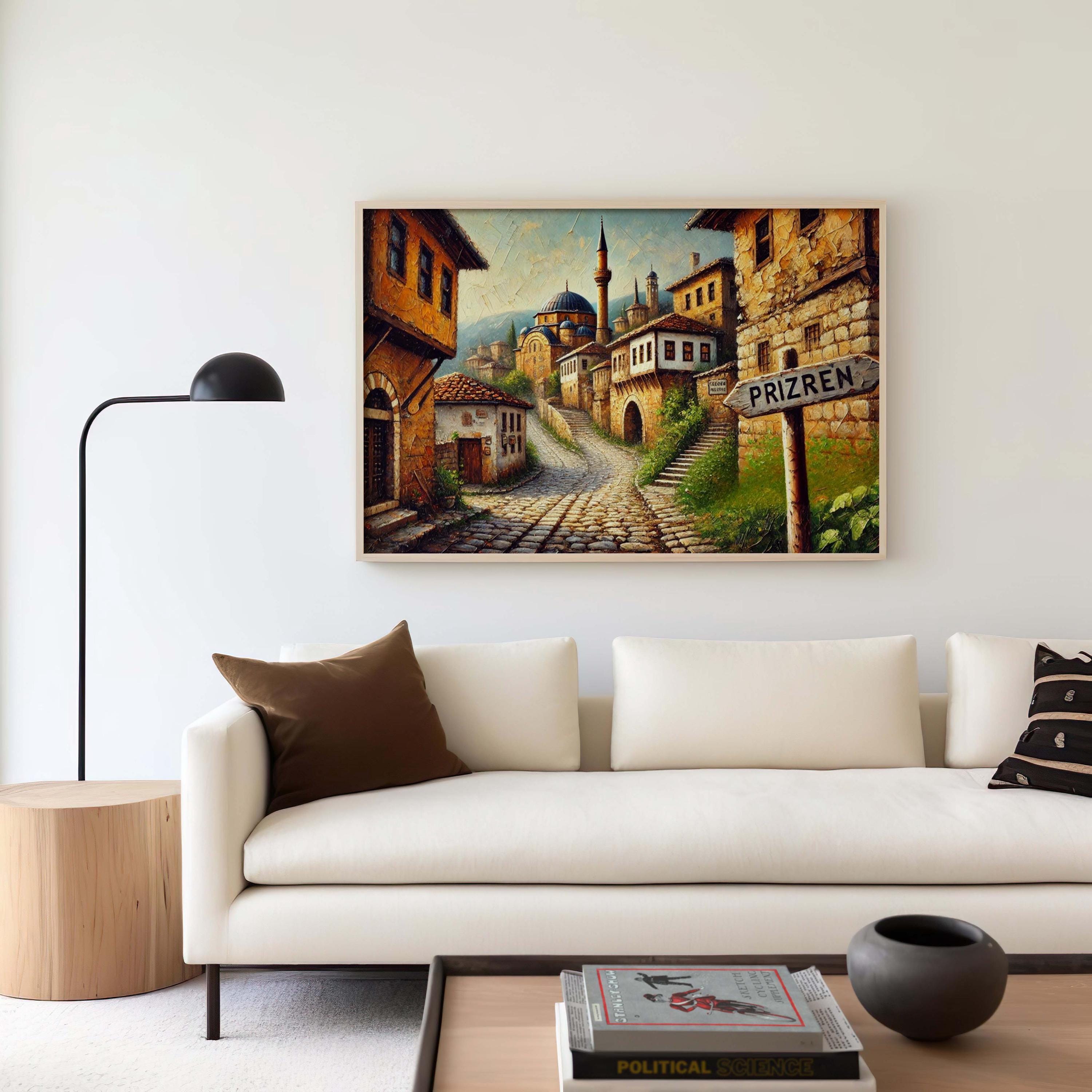 Prizren Art Print - Kosovo City Travel Poster, European Wall Art, Housewarming Gift, Prizren Map Artwork, Unique Kosovo Decor