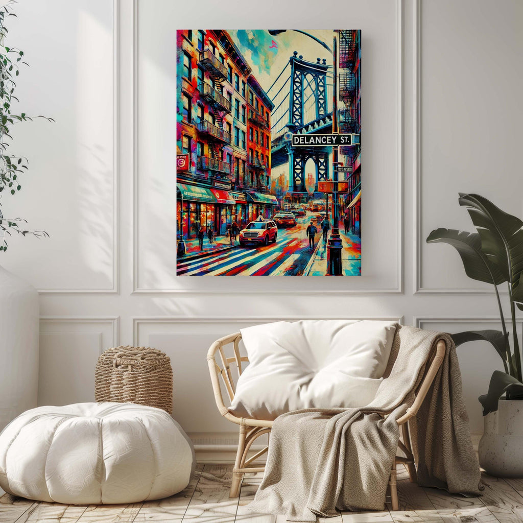 Delancey Street Print Map - Manhattan, New York, USA