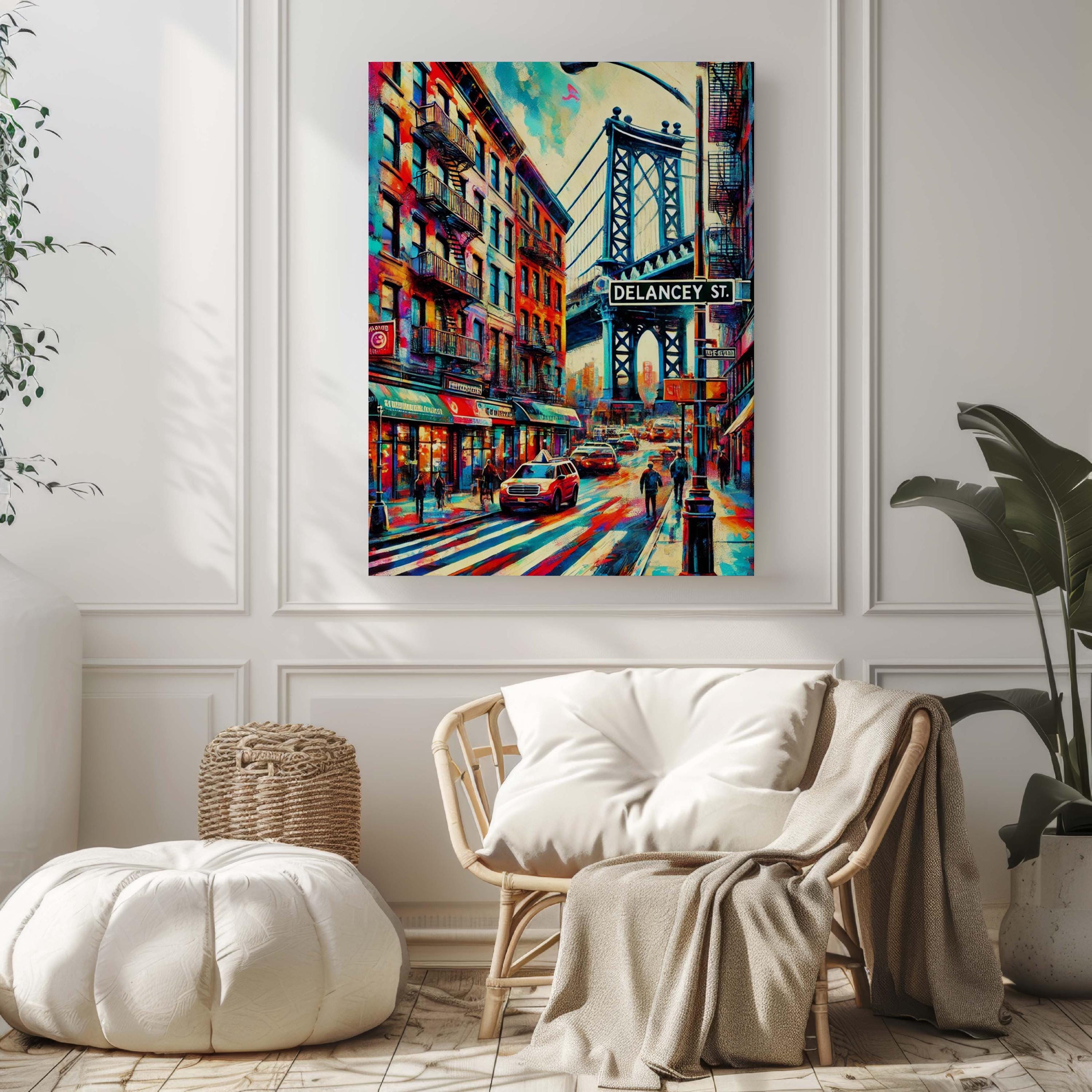 Delancey Street Print Map - Manhattan, New York, USA