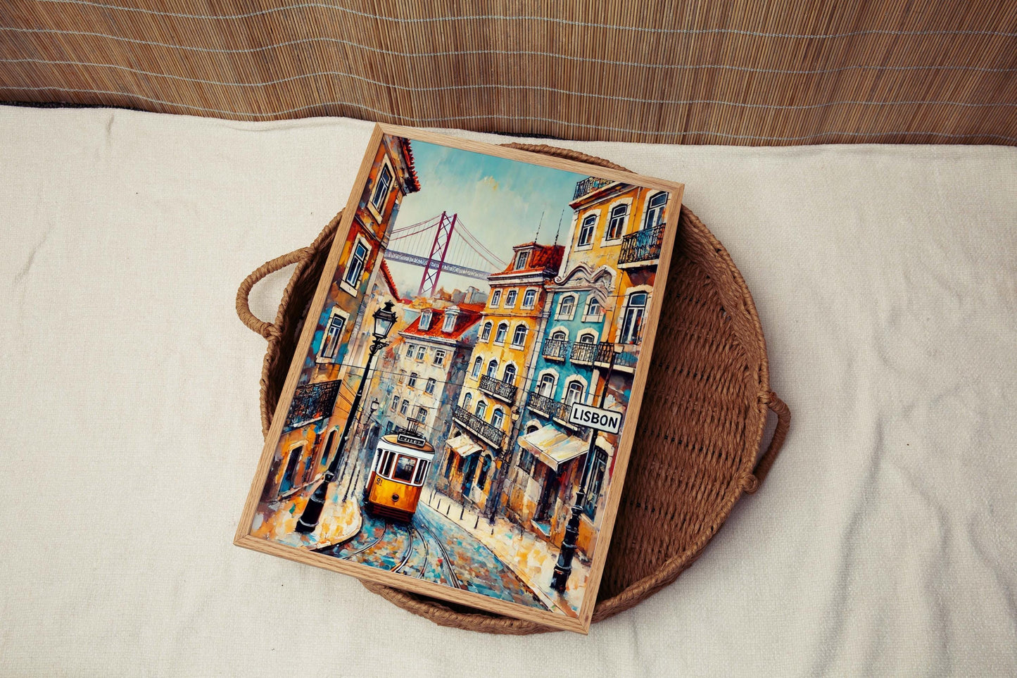 Lisbon Art Print – Travel Poster Wall Art, Portugal Gift, European Home Decor, Lisbon Cityscape, Housewarming & Travel Room Decoration
