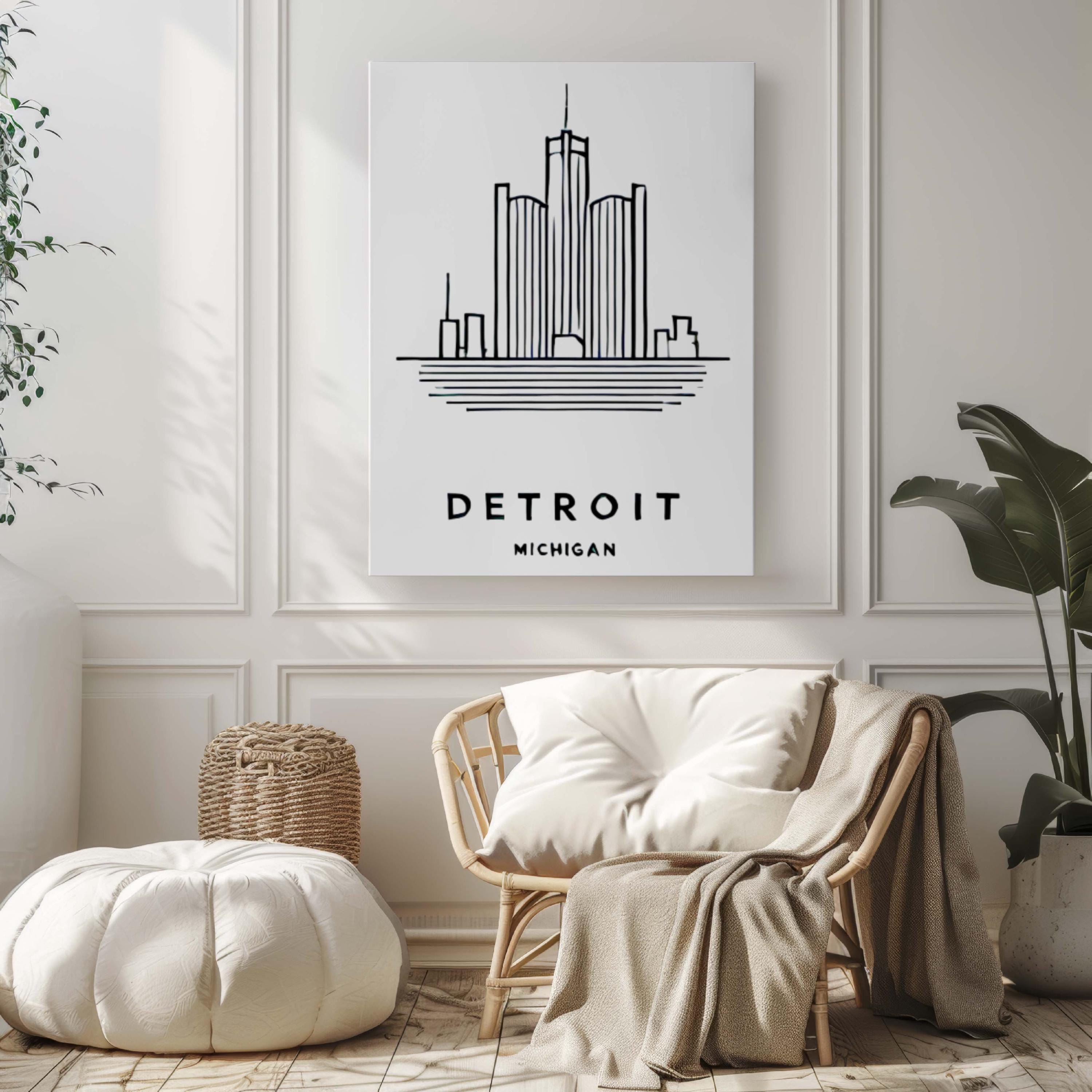 Detroit Map Print - Detroit, Michigan, USA
