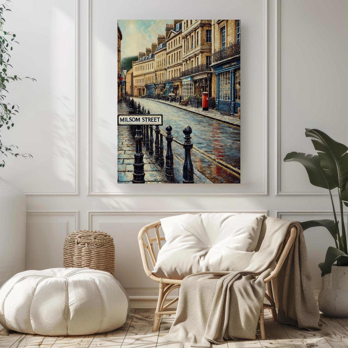 England Milsom Street Wall Art Print - Bath Travel Poster, Housewarming Gift, UK Home Decor, Milsom St Artwork