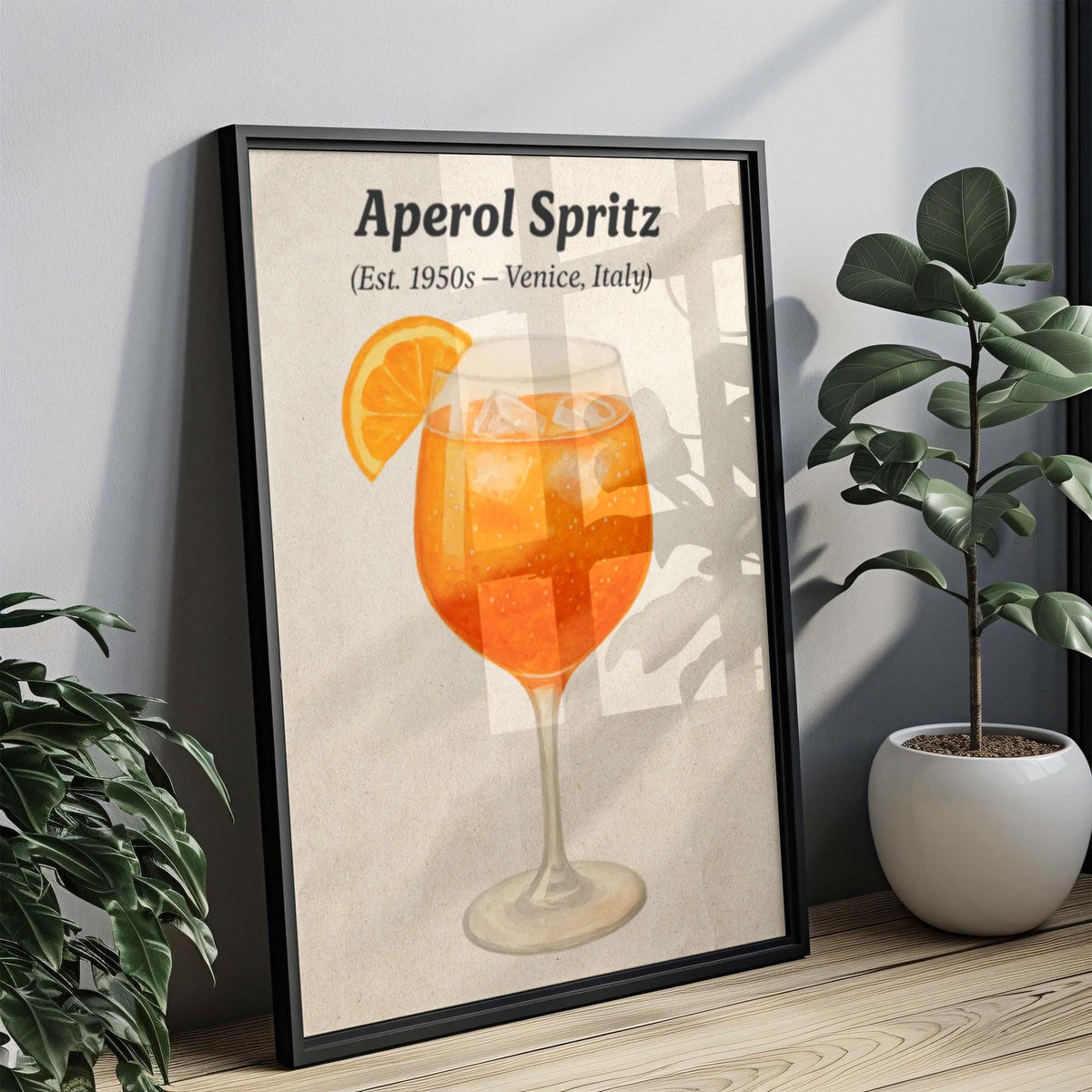 Aperol Spritz Cocktail Wall Art Minimalist