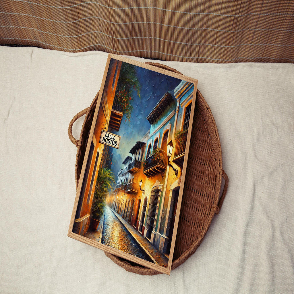 Calle Hostos Wall Art Print: Old San Juan Puerto Rico Travel Poster