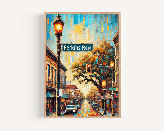 Perkins Road Print - Baton Rouge Wall Art, Louisiana Travel Poster, Housewarming Gift, Unique Baton Rouge Decor, Perkins Road Art Print